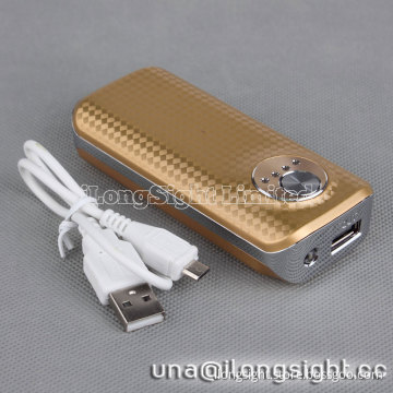 Rhombus Pattern Universal Power Bank For iPhone/Samsung/HTC-Champaign Gold